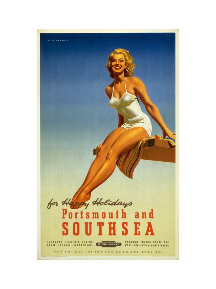 'Portsmouth and Southsea', BR poster, 1950s. art print medium none Art Print - Science Museum Shop