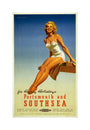 'Portsmouth and Southsea', BR poster, 1950s. unstretched canvas medium none Art Print - Science Museum Shop