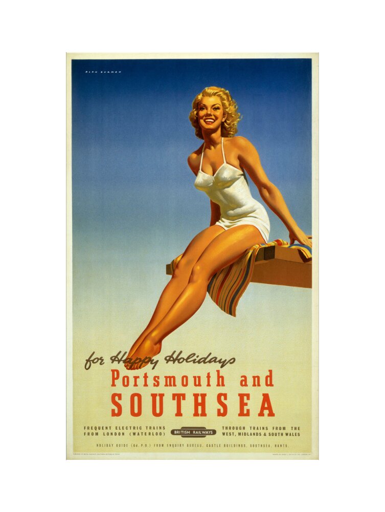 'Portsmouth and Southsea', BR poster, 1950s. art print large none Art Print - Science Museum Shop