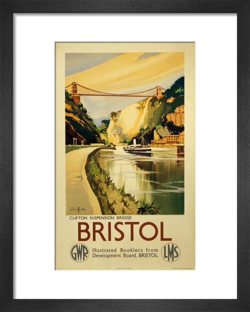 'Clifton Suspension Bridge, Bristol', GWR/LMS poster, c 1936. art print extra small black Art Print - Science Museum Shop
