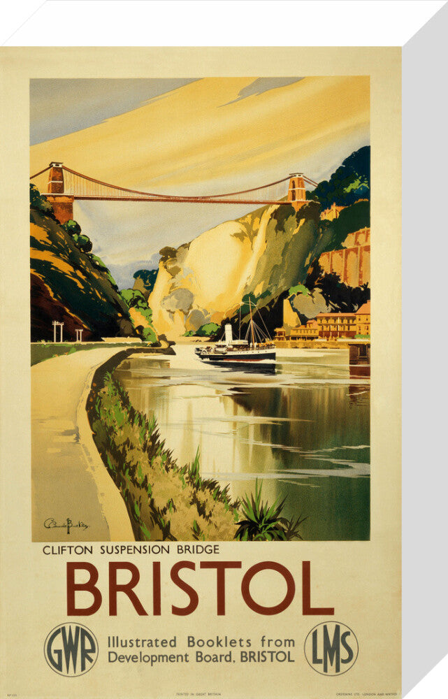 'Clifton Suspension Bridge, Bristol', GWR/LMS poster, c 1936. stretched canvas small none Art Print - Science Museum Shop