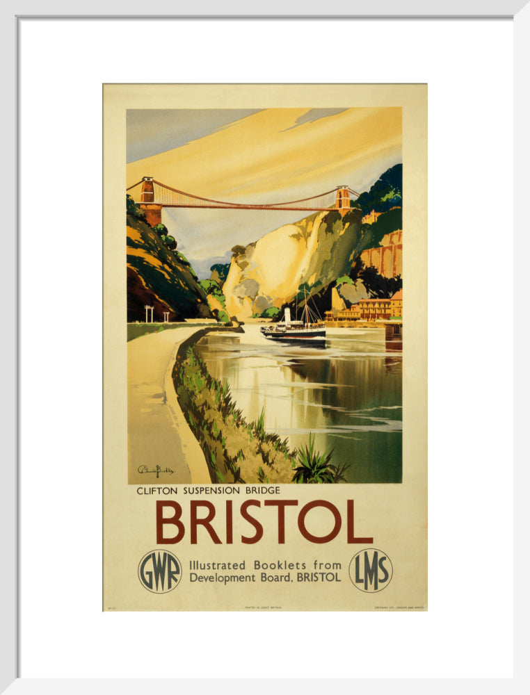 'Clifton Suspension Bridge, Bristol', GWR/LMS poster, c 1936. art print medium white Art Print - Science Museum Shop