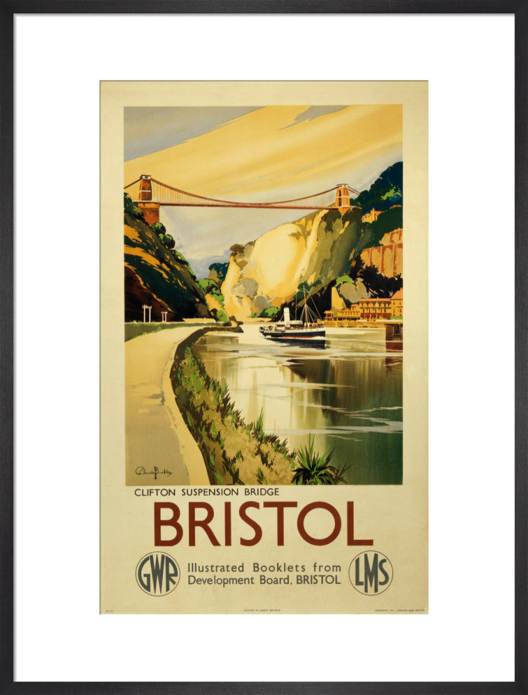 'Clifton Suspension Bridge, Bristol', GWR/LMS poster, c 1936. art print large black Art Print - Science Museum Shop