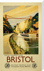 'Clifton Suspension Bridge, Bristol', GWR/LMS poster, c 1936. stretched canvas large none Art Print - Science Museum Shop