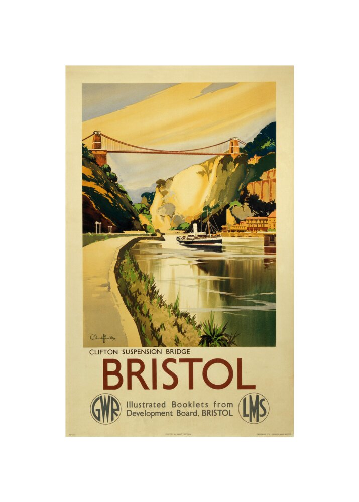 'Clifton Suspension Bridge, Bristol', GWR/LMS poster, c 1936. unstretched canvas small none Art Print - Science Museum Shop