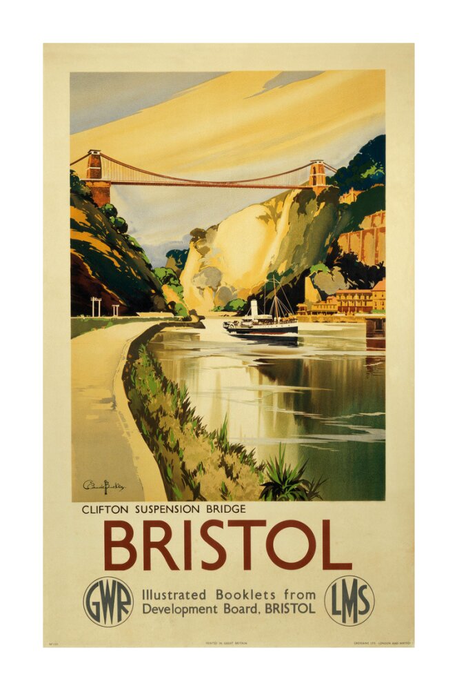 'Clifton Suspension Bridge, Bristol', GWR/LMS poster, c 1936. unstretched canvas extra large none Art Print - Science Museum Shop