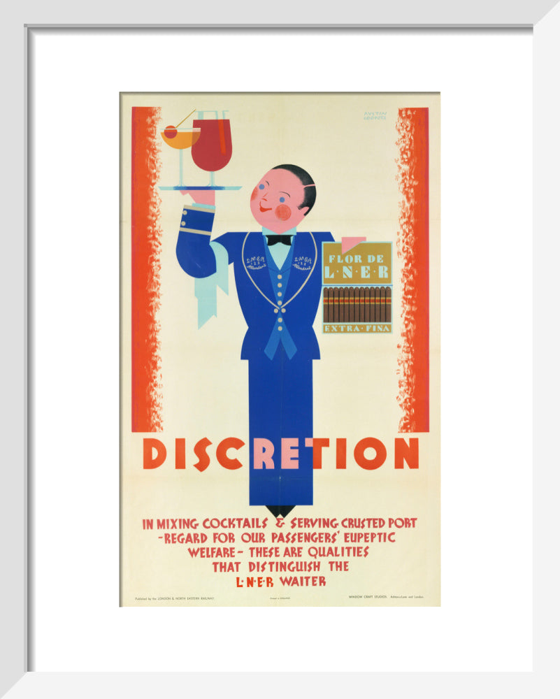 'Discretion', LNER poster, 1933. art print extra small white Art Print - Science Museum Shop