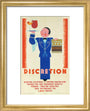 'Discretion', LNER poster, 1933. art print extra small gold Art Print - Science Museum Shop