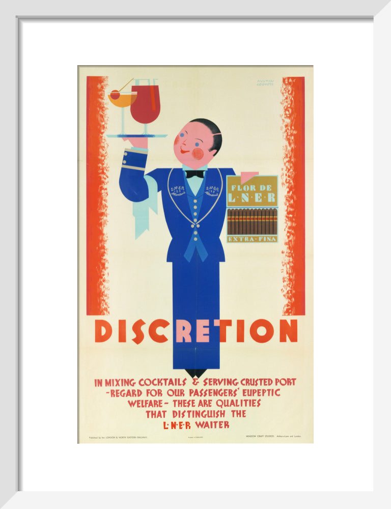 'Discretion', LNER poster, 1933. art print small white Art Print - Science Museum Shop