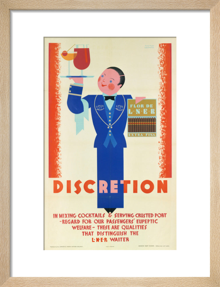'Discretion', LNER poster, 1933. art print small natural Art Print - Science Museum Shop