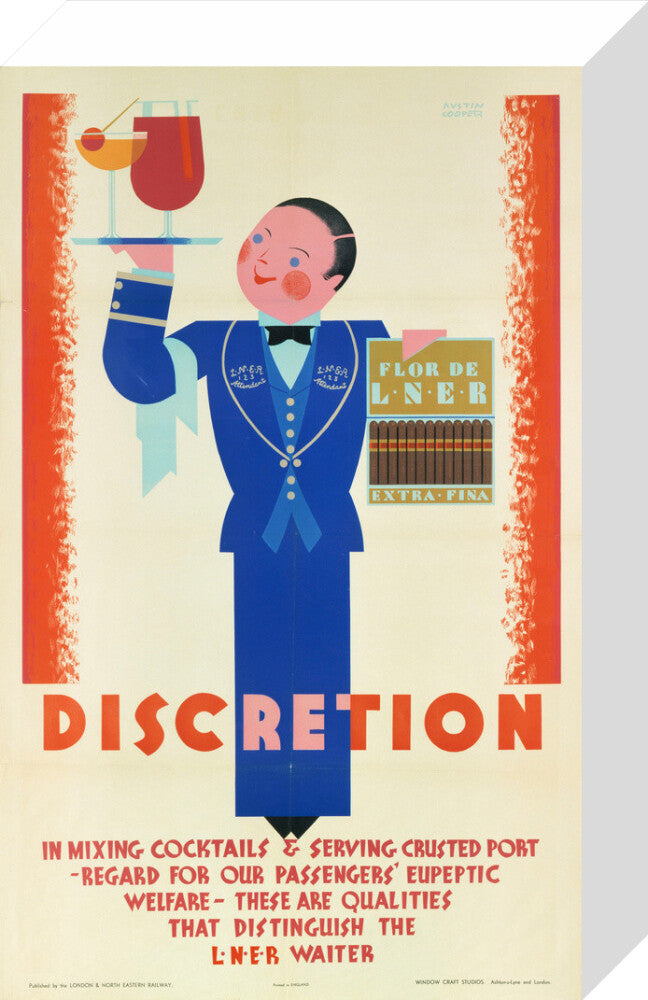 'Discretion', LNER poster, 1933. stretched canvas small none Art Print - Science Museum Shop