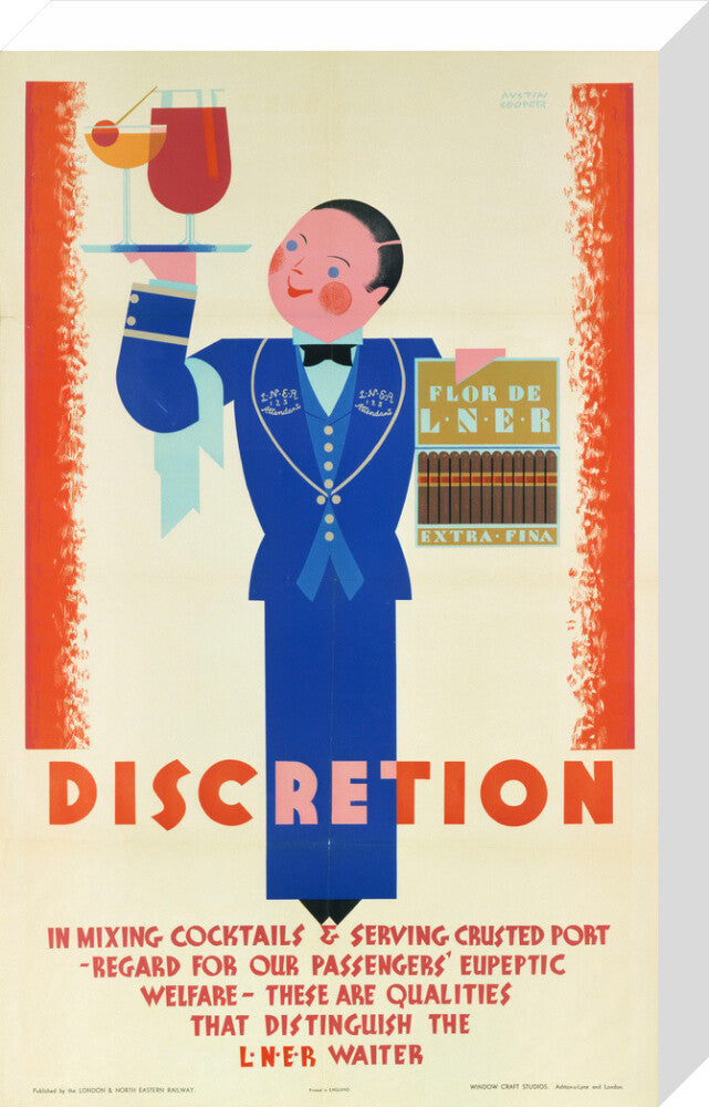 'Discretion', LNER poster, 1933. stretched canvas medium none Art Print - Science Museum Shop