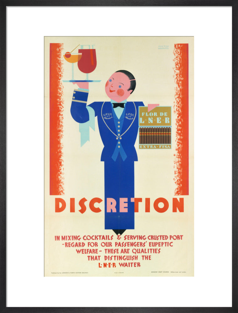 'Discretion', LNER poster, 1933. art print large black Art Print - Science Museum Shop