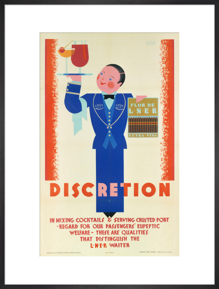 'Discretion', LNER poster, 1933. art print extra large black Art Print - Science Museum Shop