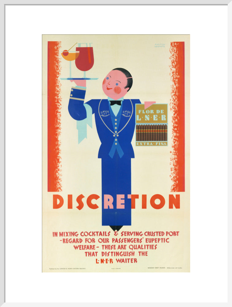 'Discretion', LNER poster, 1933. art print extra large white Art Print - Science Museum Shop