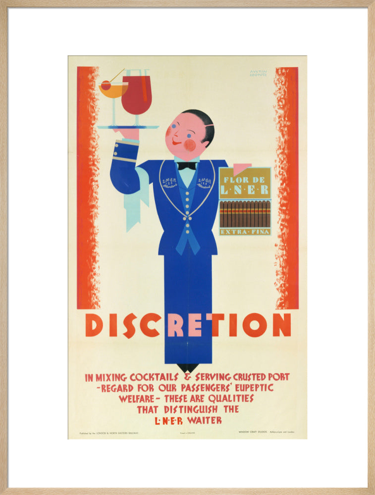 'Discretion', LNER poster, 1933. art print extra large natural Art Print - Science Museum Shop