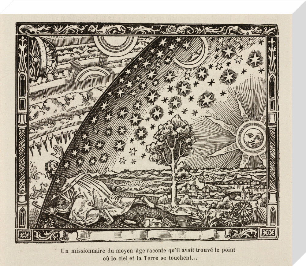 A medieval missionary finds the point where sky and earth touch, 1888. stretched canvas medium none Art Print - Science Museum Shop