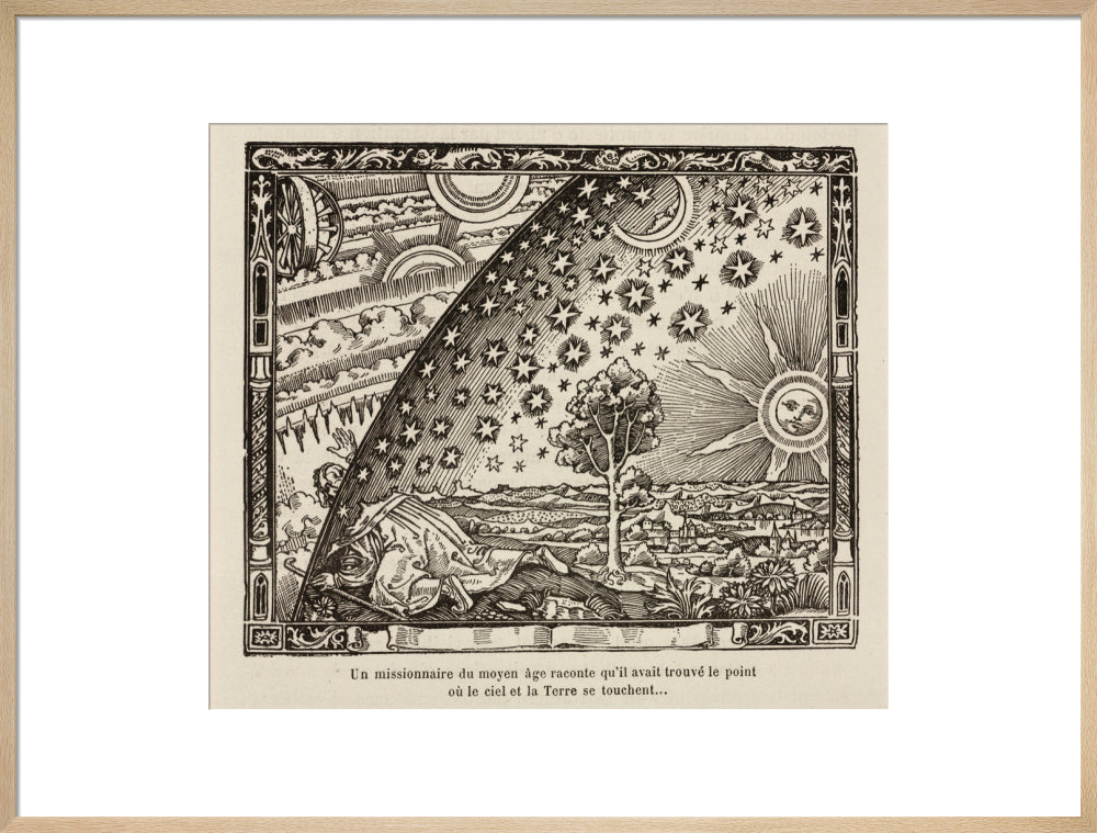 A medieval missionary finds the point where sky and earth touch, 1888. art print extra large natural Art Print - Science Museum Shop