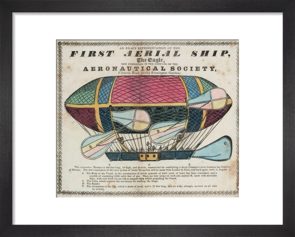 The 'Eagle', the 'First aerial Ship', 1834. art print extra small black Art Print - Science Museum Shop