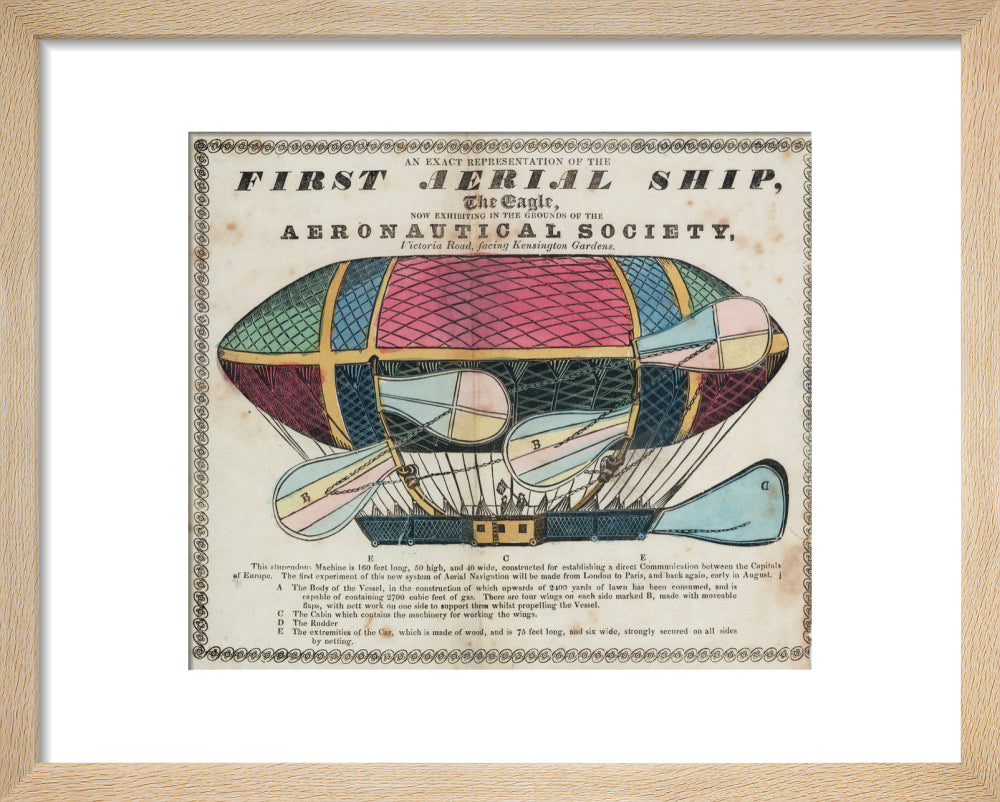 The 'Eagle', the 'First aerial Ship', 1834. art print extra small natural Art Print - Science Museum Shop