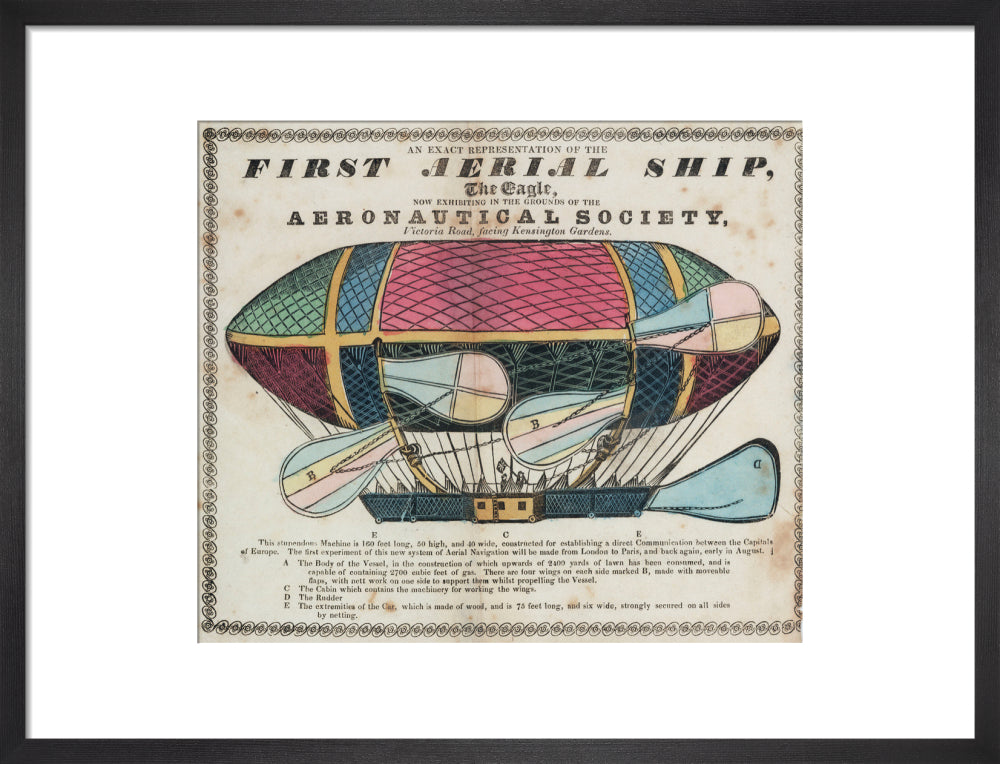 The 'Eagle', the 'First aerial Ship', 1834. art print medium black Art Print - Science Museum Shop