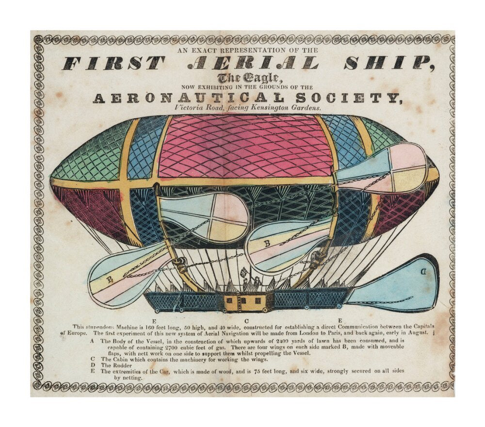 The 'Eagle', the 'First aerial Ship', 1834. unstretched canvas extra large none Art Print - Science Museum Shop