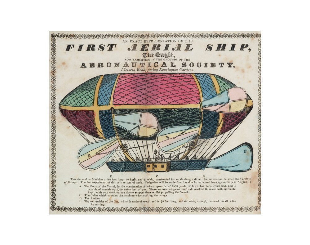 The 'Eagle', the 'First aerial Ship', 1834. art print extra small none Art Print - Science Museum Shop