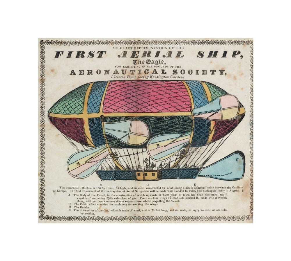 The 'Eagle', the 'First aerial Ship', 1834. unstretched canvas small none Art Print - Science Museum Shop