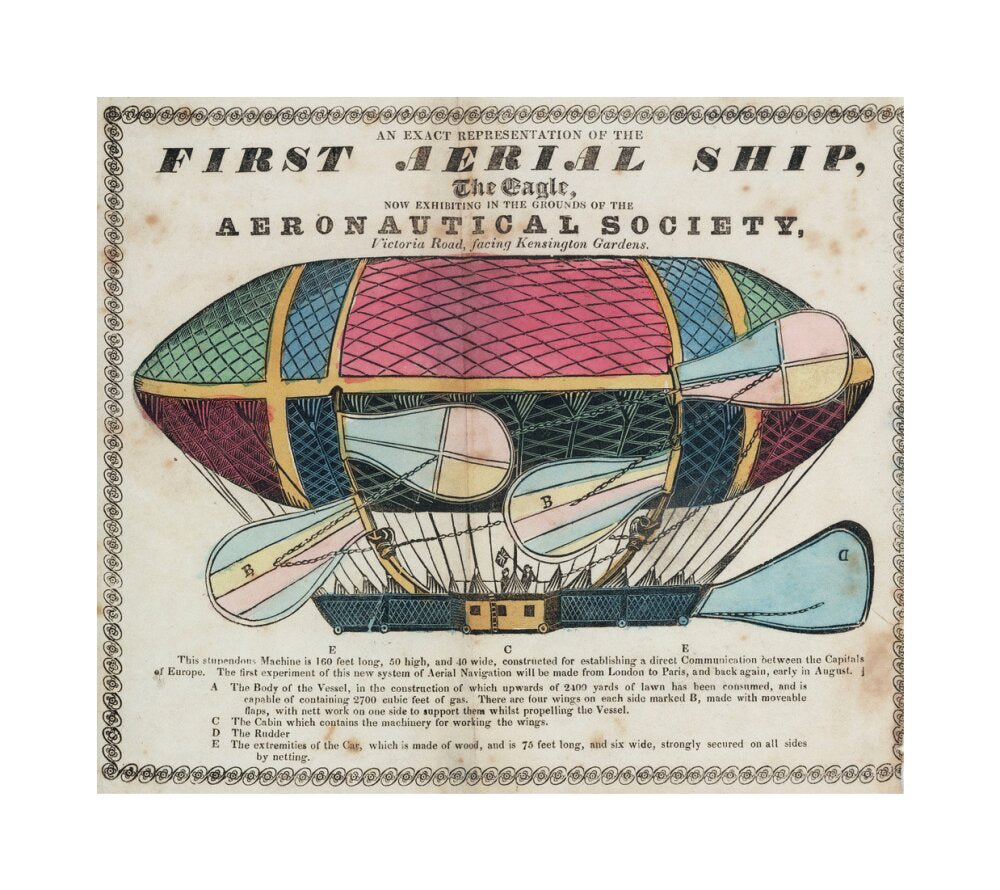 The 'Eagle', the 'First aerial Ship', 1834. unstretched canvas medium none Art Print - Science Museum Shop