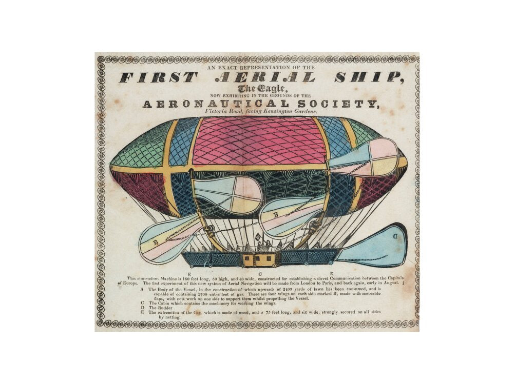 The 'Eagle', the 'First aerial Ship', 1834. art print large none Art Print - Science Museum Shop