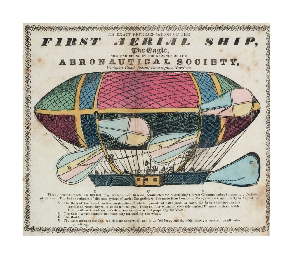 The 'Eagle', the 'First aerial Ship', 1834. unstretched canvas large none Art Print - Science Museum Shop