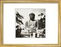 Tourists at Kamakura temple, c 1905. art print small gold Art Print - Science Museum Shop