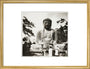 Tourists at Kamakura temple, c 1905. art print medium gold Art Print - Science Museum Shop