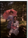 Two girls in a garden, 1908. stretched canvas extra large none Art Print - Science Museum Shop