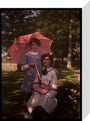 Two girls in a garden, 1908. stretched canvas small none Art Print - Science Museum Shop