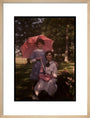 Two girls in a garden, 1908. art print medium natural Art Print - Science Museum Shop