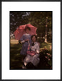 Two girls in a garden, 1908. art print large black Art Print - Science Museum Shop