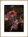 Two girls in a garden, 1908. art print large natural Art Print - Science Museum Shop
