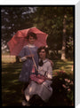 Two girls in a garden, 1908. stretched canvas medium none Art Print - Science Museum Shop