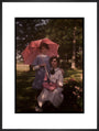 Two girls in a garden, 1908. art print extra large black Art Print - Science Museum Shop