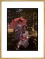 Two girls in a garden, 1908. art print extra large gold Art Print - Science Museum Shop