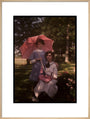 Two girls in a garden, 1908. art print extra large natural Art Print - Science Museum Shop