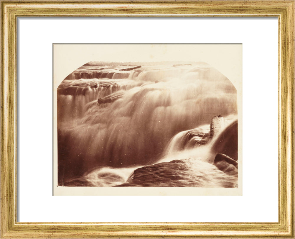 'Chaudiere Falls in Winter', 1860. art print extra small gold Art Print - Science Museum Shop