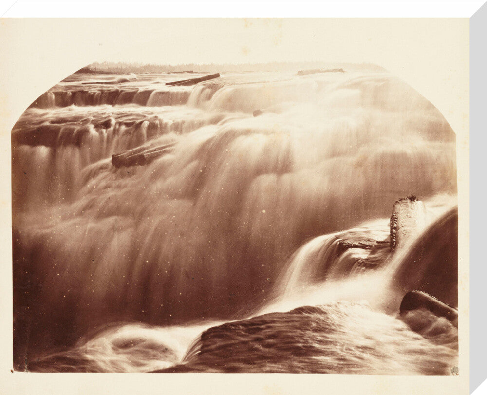 'Chaudiere Falls in Winter', 1860. stretched canvas large none Art Print - Science Museum Shop