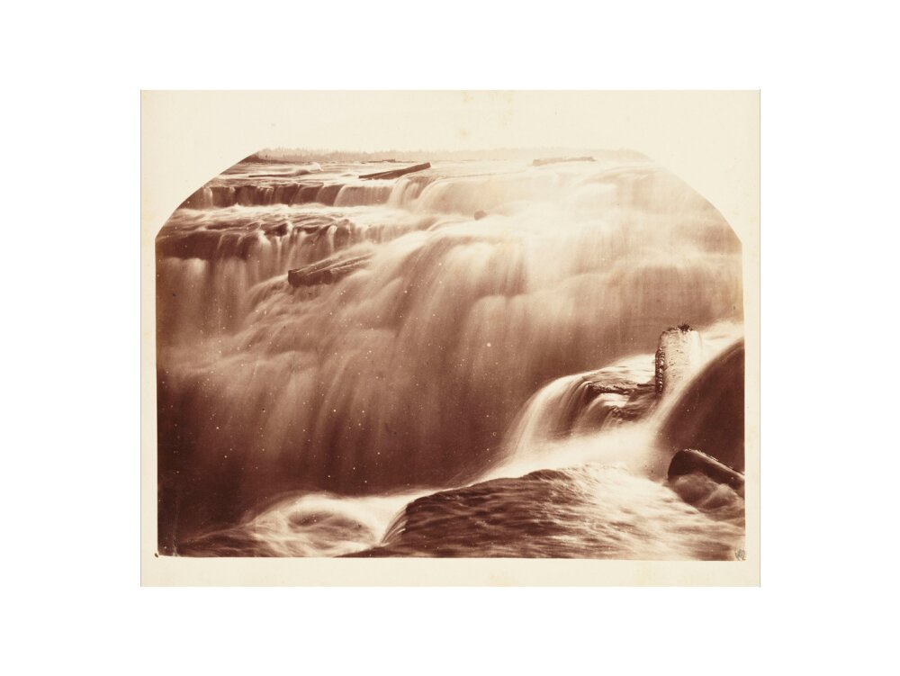 'Chaudiere Falls in Winter', 1860. art print large none Art Print - Science Museum Shop