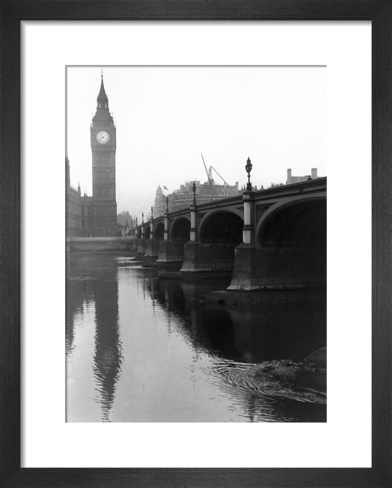 Westminster Bridge and the Houses of Parliament, London, c 1920s. art print extra small black Art Print - Science Museum Shop