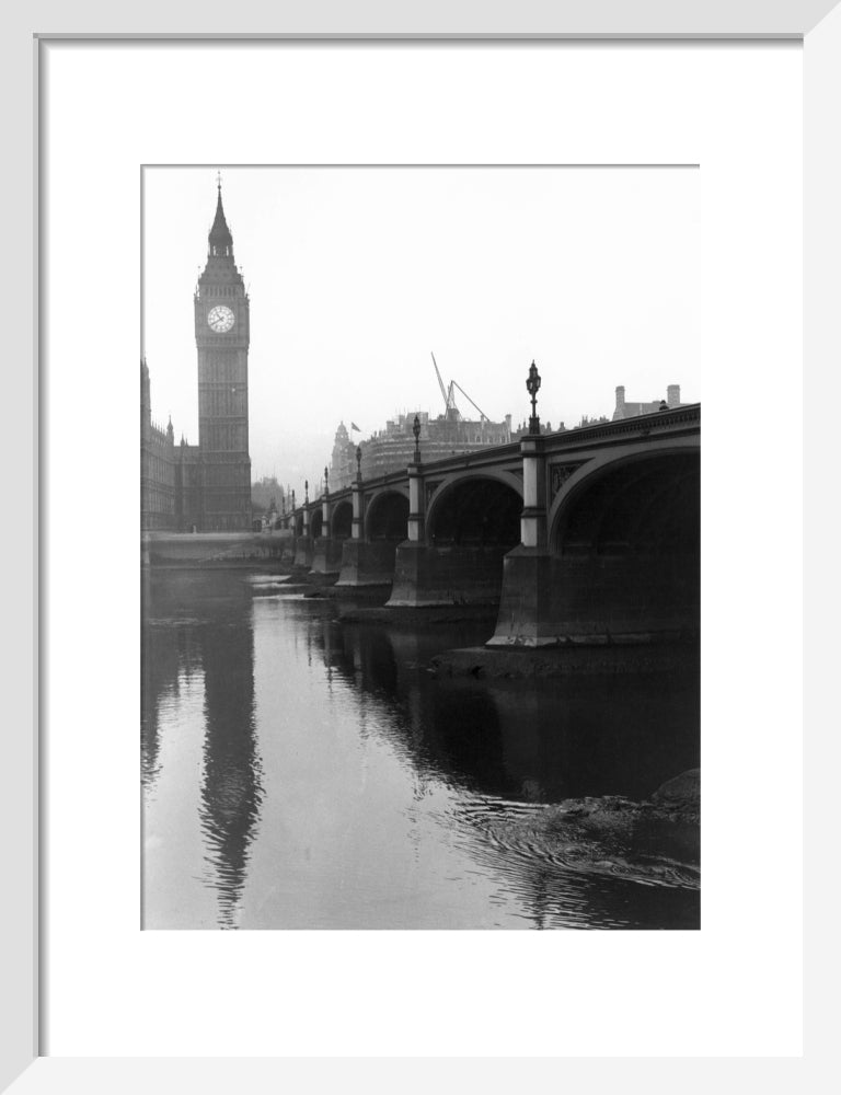 Westminster Bridge and the Houses of Parliament, London, c 1920s. art print small white Art Print - Science Museum Shop