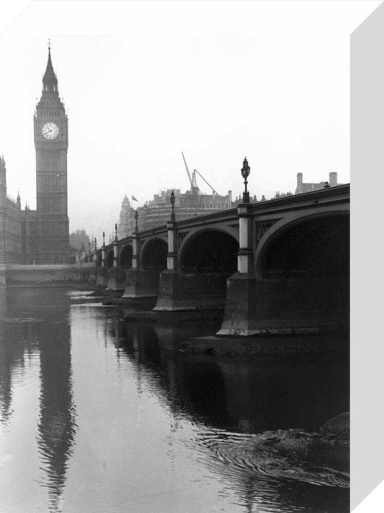 Westminster Bridge and the Houses of Parliament, London, c 1920s. stretched canvas small none Art Print - Science Museum Shop
