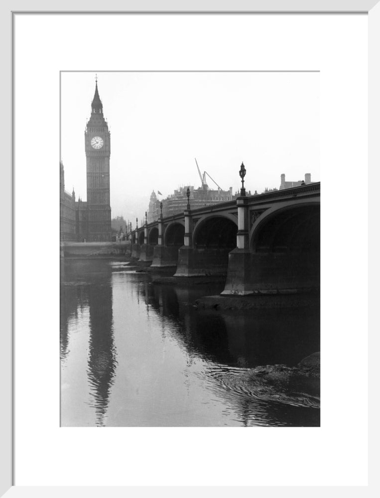 Westminster Bridge and the Houses of Parliament, London, c 1920s. art print medium white Art Print - Science Museum Shop