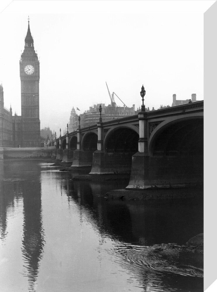 Westminster Bridge and the Houses of Parliament, London, c 1920s. stretched canvas medium none Art Print - Science Museum Shop